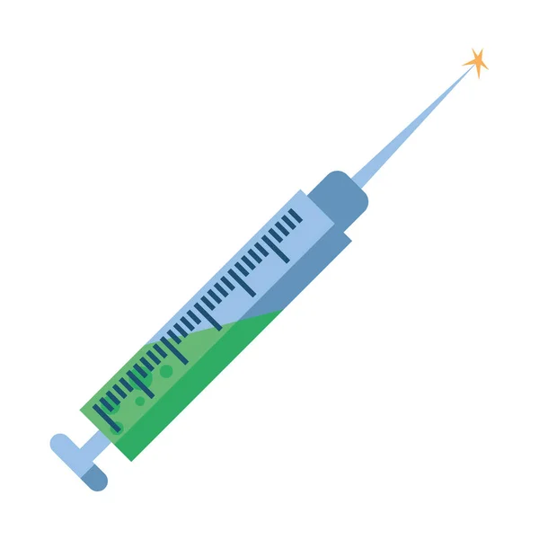 Injectiespuit injectie geïsoleerd pictogram — Stockvector