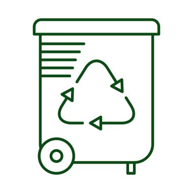 Geri dönüşüm okları ekoloji çizgisi simgesine sahip atık kutusu