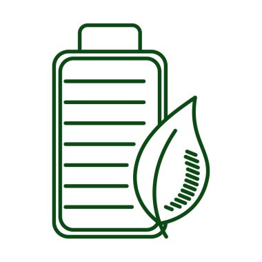 Batarya ekoloji çizgisi simgesi olan yaprak bitkisi