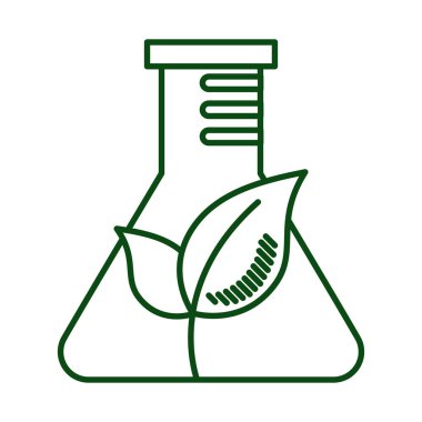 Tüp testi ekoloji çizgisi simgesinde yapraklar