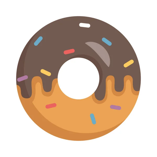 Köstliche süße Schokolade Donut isoliert Symbol — Stockvektor
