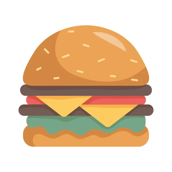 Köstliche Hamburger Fast-Food-Ikone — Stockvektor
