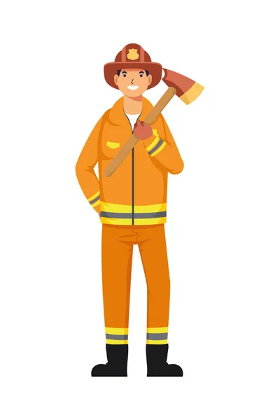 Homme pompier professions avatar caractère — Image vectorielle