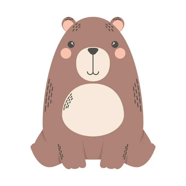 Urso bonito personagem de quadrinhos animal — Vetor de Stock