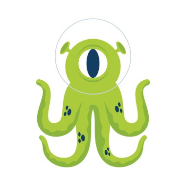 Dokunaçları izole edilmiş uzaylı çizgi roman karakteri