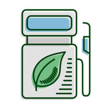 İstasyon servis pompasındaki yaprak bitkisi ekoloji hattı ve simgeyi doldur