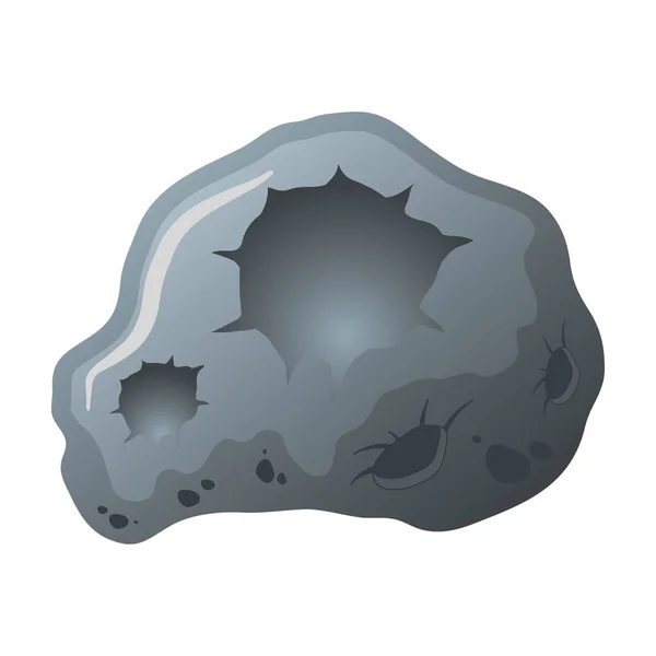 Αστεροειδής βράχο απομονωμένο στυλ εικονίδιο — Διανυσματικό Αρχείο