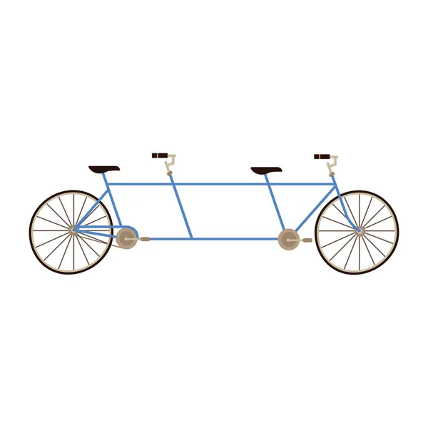 Tándem bicicleta vehículo aislado icono — Vector de stock