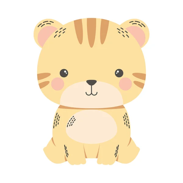 Niedlichen Tiger Tier Comic-Figur — Stockvektor