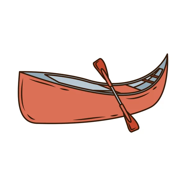 Ícone de estilo isolado campismo canoa — Vetor de Stock