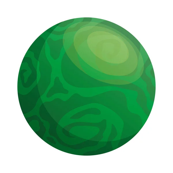 Planeta espacial cor verde ícone de estilo isolado —  Vetores de Stock