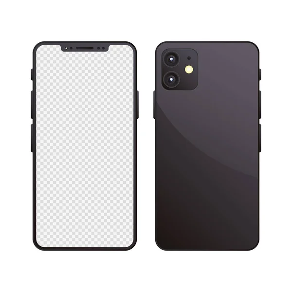 Smartphones dispositivos de maqueta iconos aislados — Vector de stock