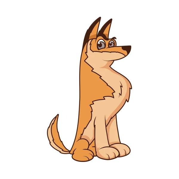 Roztomilý pes komiks kreslený postava — Stockový vektor