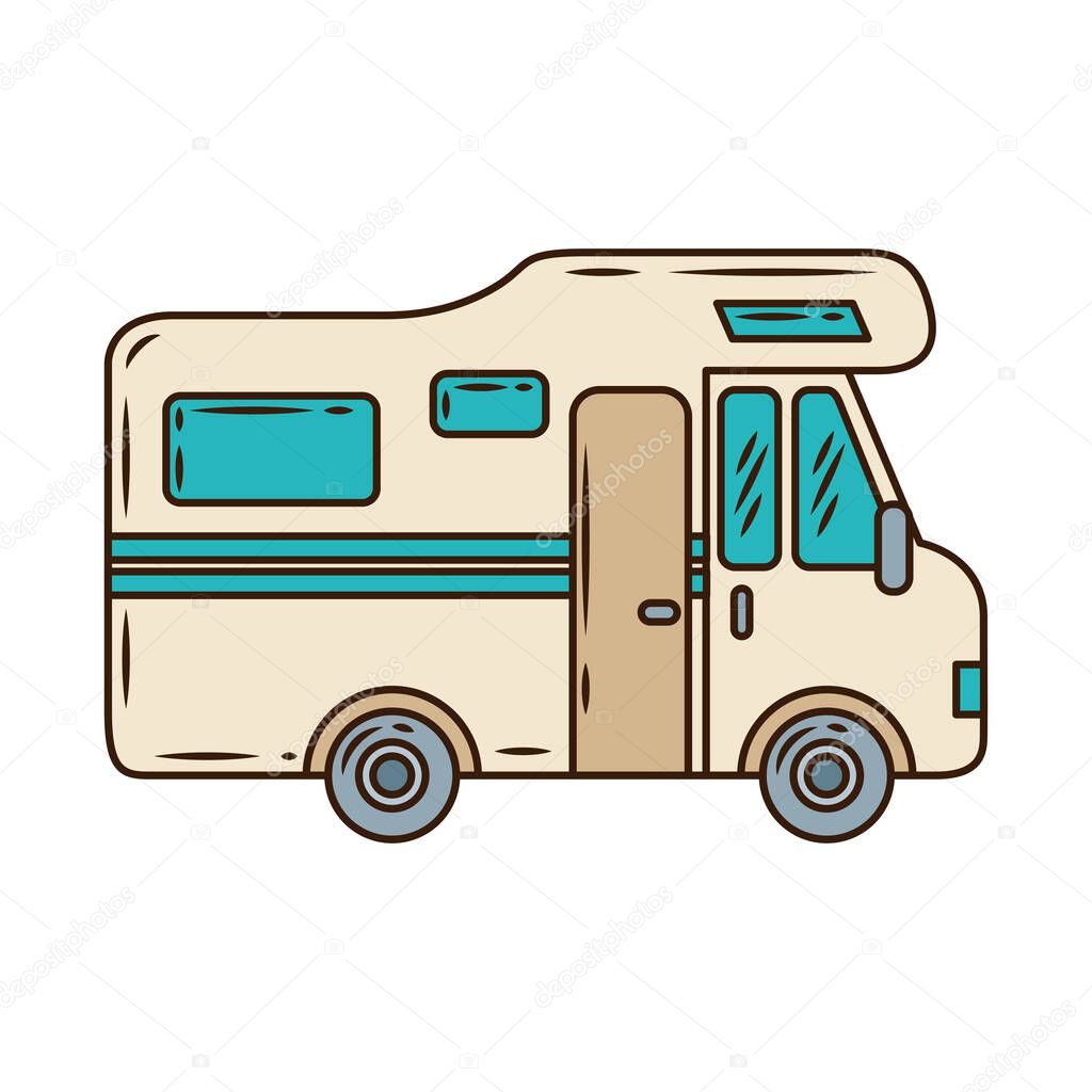 camper truck camping isolated icon