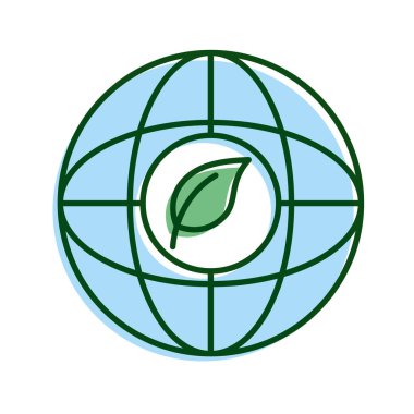 Küredeki yaprak bitkisi ekoloji çizgisi ve simgeyi doldur