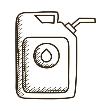 Damla şeklindeki simgesi çizilmiş galon petrol deposu