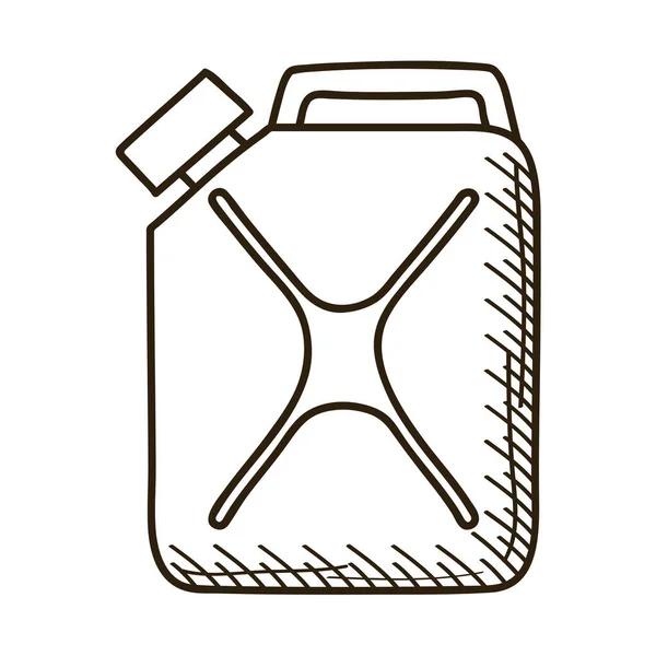 Tanque de galón de aceite dibujado icono de estilo — Vector de stock