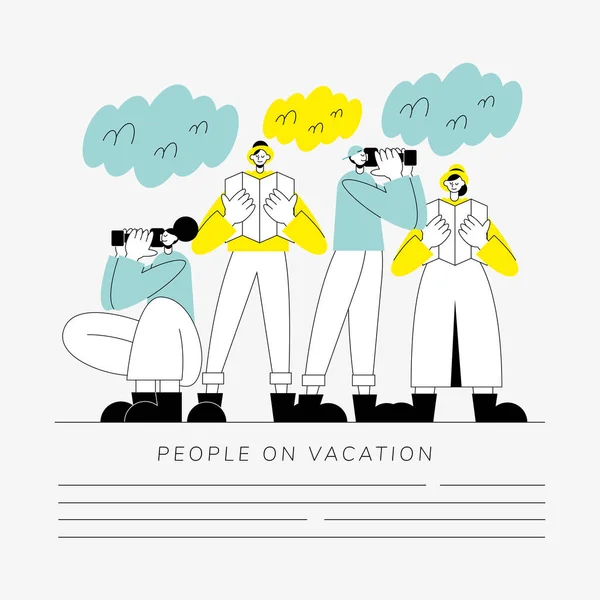 Група людей у відпустці — стоковий вектор