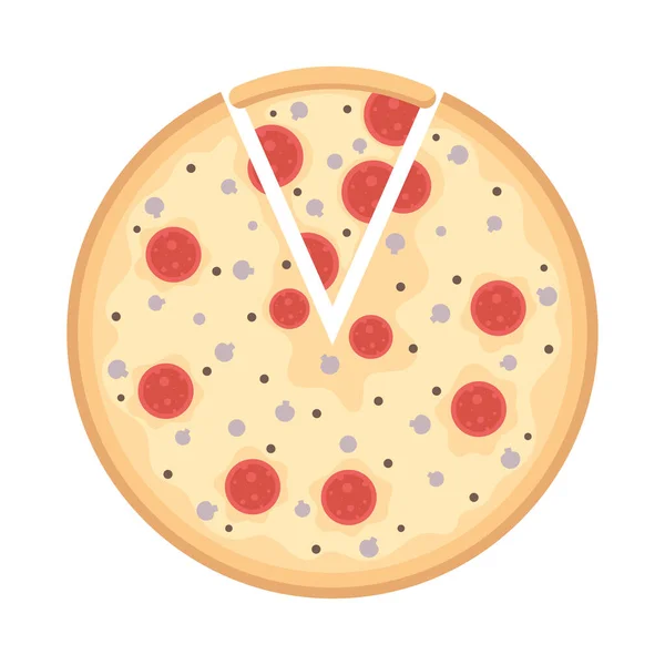 Vynikající italská pizza fast food ikona — Stockový vektor