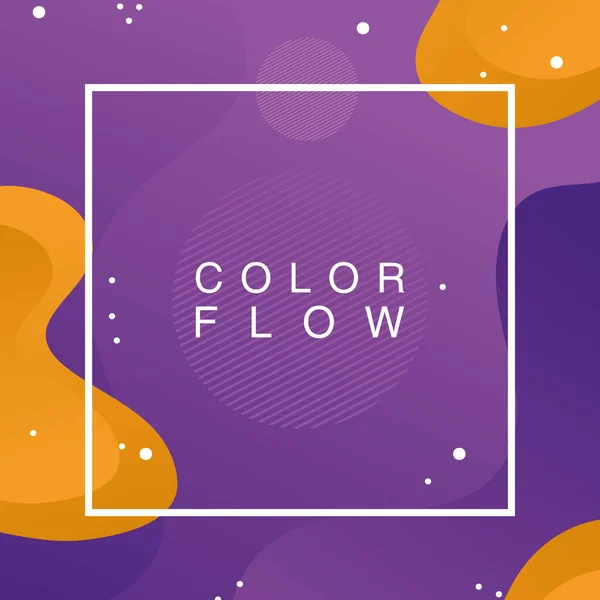 Color flow with square frame background poster — Stock Vector