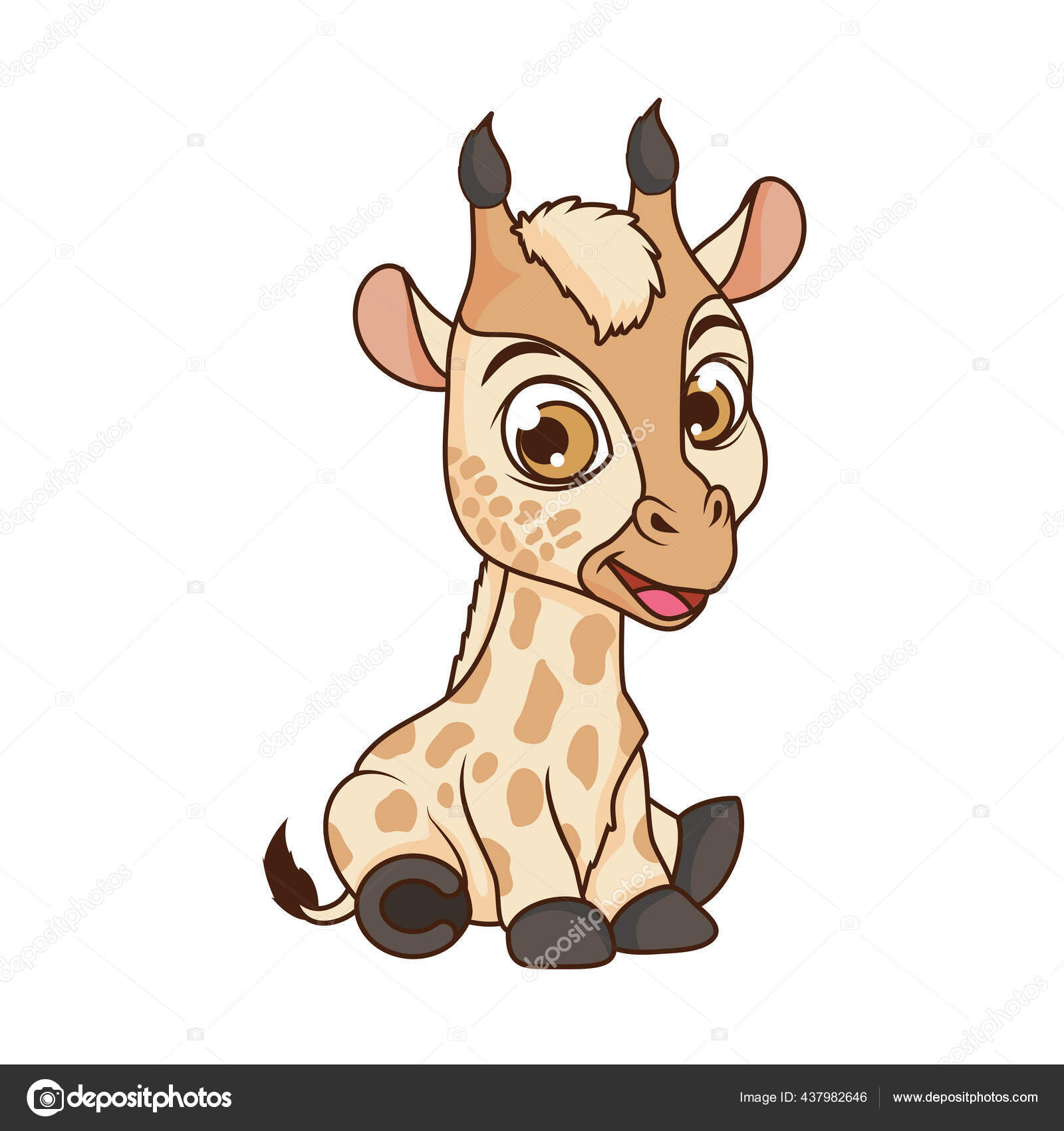 Karakter Kartun Bayi Jerapah Yang Lucu Stok Vektor Yupiramos 437982646