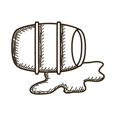 Dökülen petrol varili stil simgesi