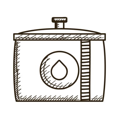 Basamaklı yağ tankı stil simgesi