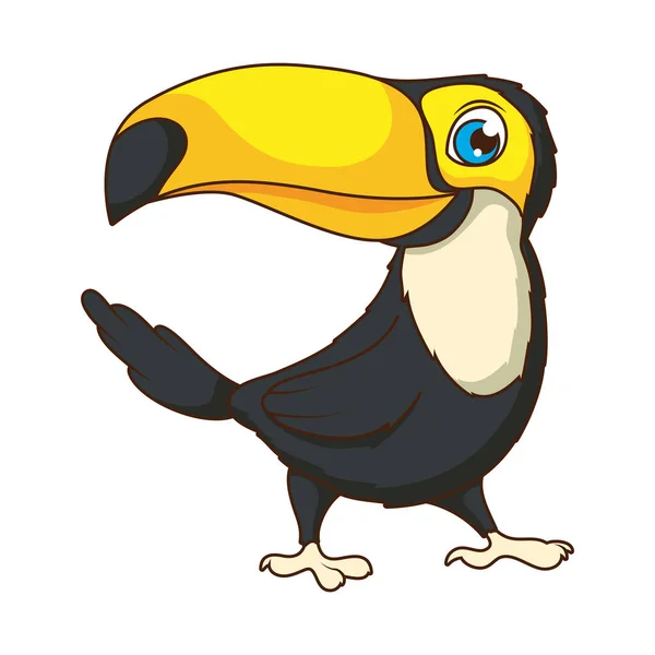 Cute toucan komiks postać z kreskówki — Wektor stockowy