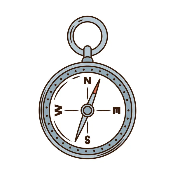 Kompass führt Gerätelinie und füllt Stilsymbol — Stockvektor