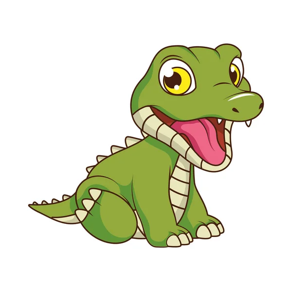 Lindo cocodrilo bebé personaje de dibujos animados — Archivo Imágenes Vectoriales