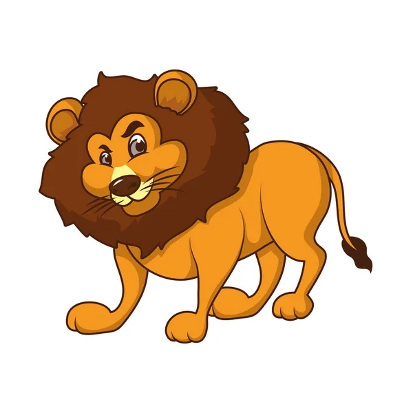 Милый персонаж комикса про льва — стоковый вектор
