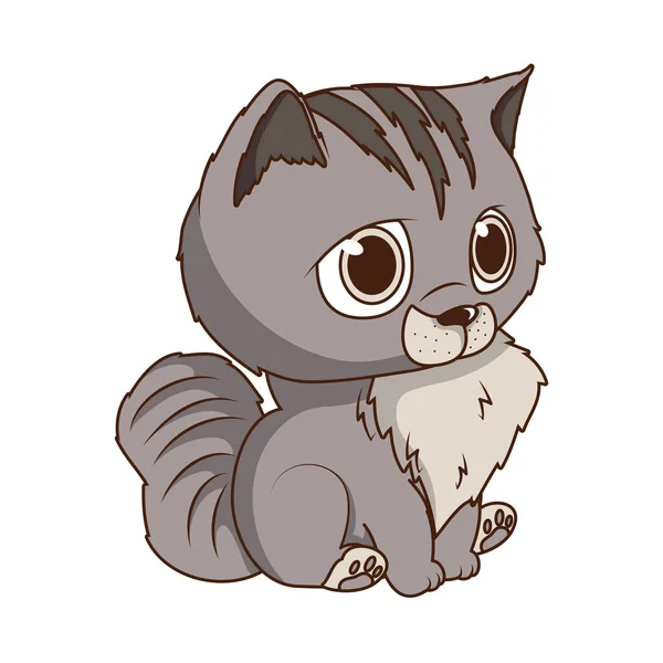 Roztomilý kočka dítě kreslený postava — Stockový vektor
