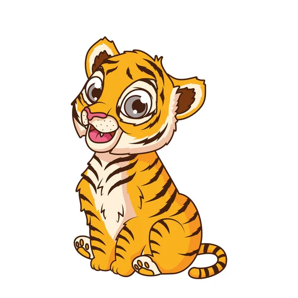 Cute tygrys dziecko postać z kreskówki — Wektor stockowy