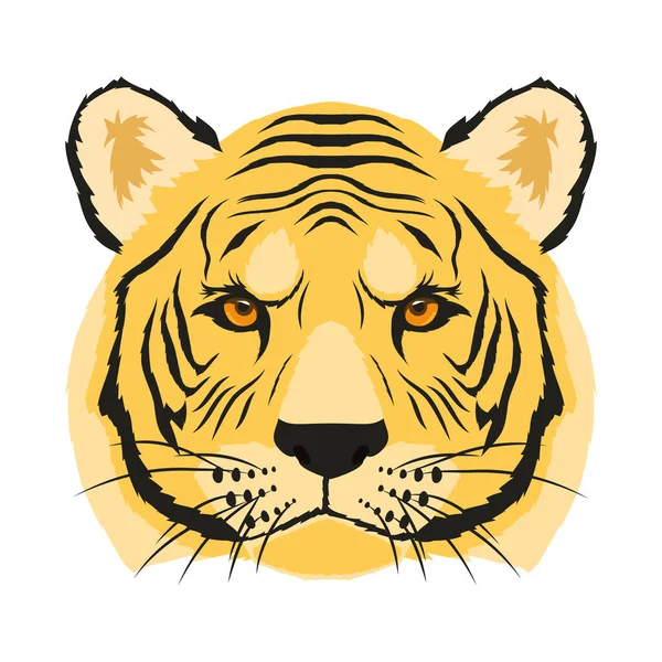 Χαρακτήρας άγριας πανίδας κεφαλής ζώου τίγρης — Διανυσματικό Αρχείο