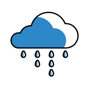 Yağmurlu bulutlu izole vektör tasarımı