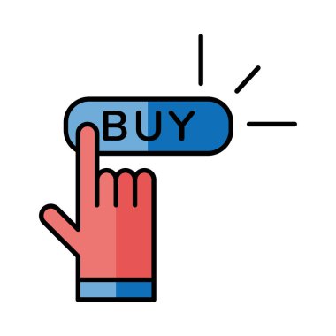 Satın alma düğmesi vektör tasarımlı dijital pazarlama ve imleç