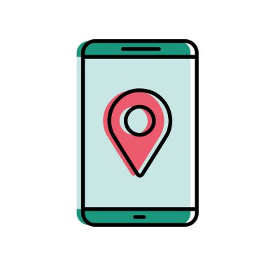 akıllı telefon vektör tasarımında gps işareti