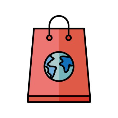 Dijital pazarlama ve çanta vektör tasarımındaki dünya