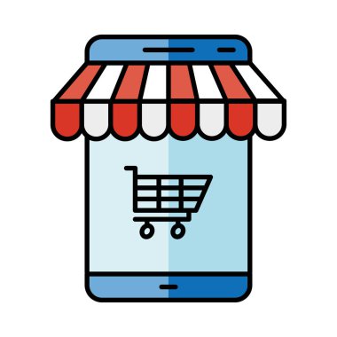 Taşıyıcı vektör tasarımlı dijital pazarlama ve akıllı telefon