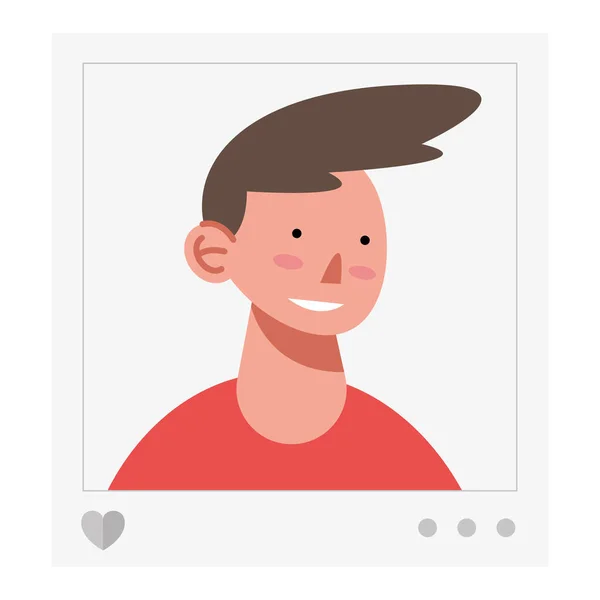 Redes sociales hombre perfil vector de diseño — Vector de stock