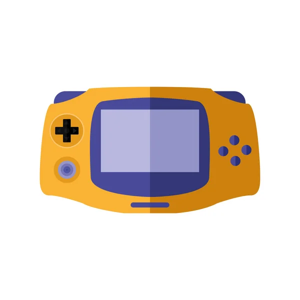 Oranje videogame console icoon vector ontwerp — Stockvector