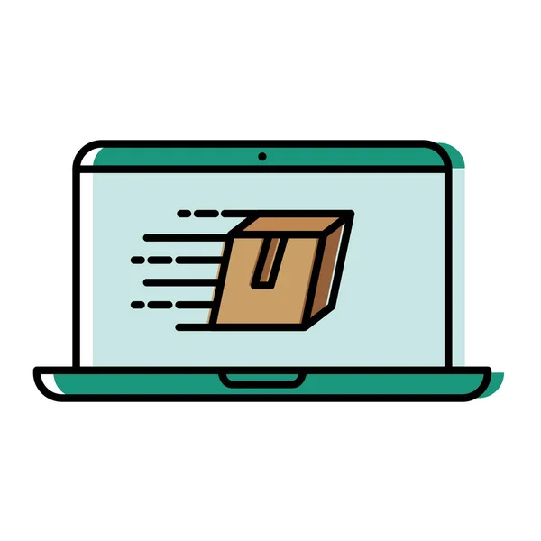 Κιβώτιο παράδοσης στο laptop διανυσματικό σχεδιασμό — Διανυσματικό Αρχείο
