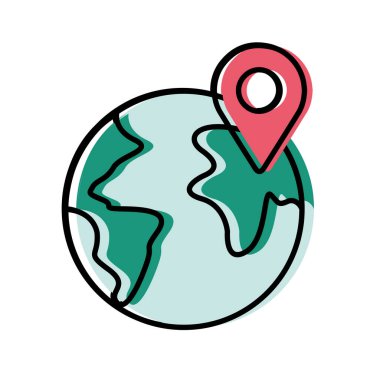 Dünya vektör tasarımında gps işareti