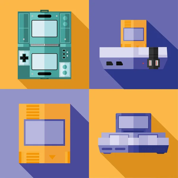 Videogame consoles icon set vector design — Stock Vector