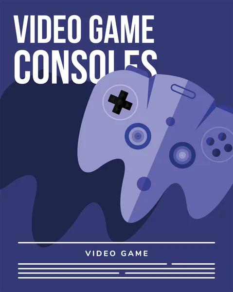 Videogame consoles on purple background vector design — Stock Vector