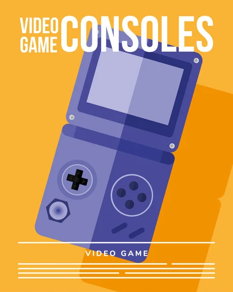 Videogame consoles on orange background vector design — Stock Vector