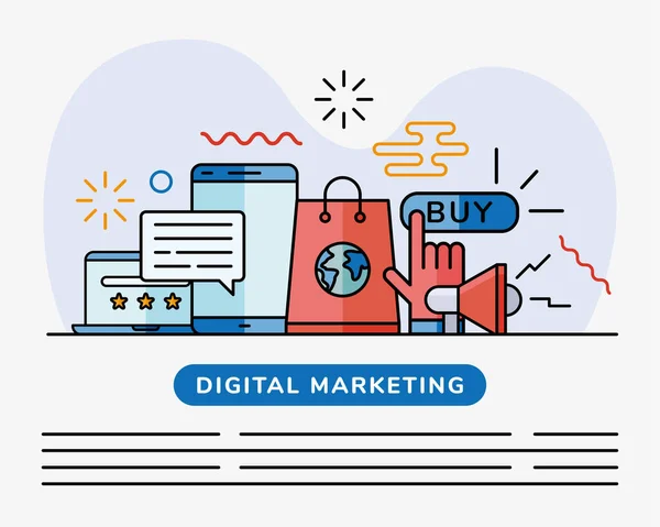 Diseño de vectores de paquete de iconos de marketing digital — Vector de stock