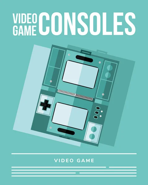 Consolas de videojuegos en el diseño de vectores de fondo verde — Archivo Imágenes Vectoriales