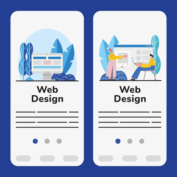 Icona web design impostato in banner vettoriale illustrazione — Vettoriale Stock