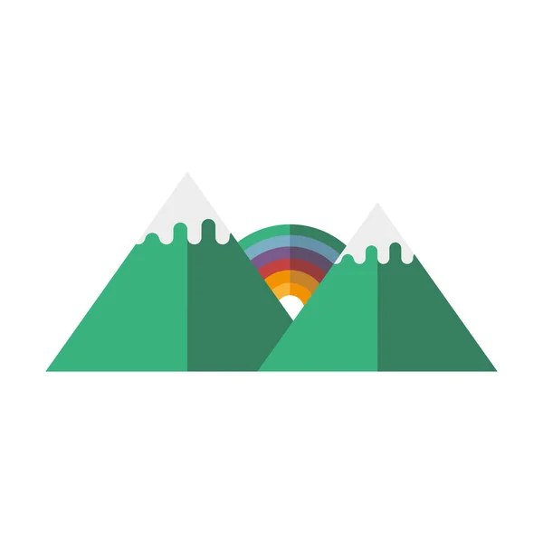Arco iris detrás de las montañas vector de diseño — Archivo Imágenes Vectoriales